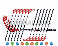 Florbalový set MPS Boomerang Red/Black (12 hokejok)